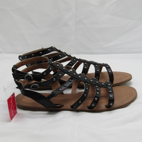 New Nina Kids Girl’s Edie Studded Gladiator Sandal in Black Smooth Sz 6 - Picture 7 of 12